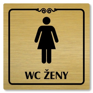 WC ženy, 148x148mm, zlatá, Texas